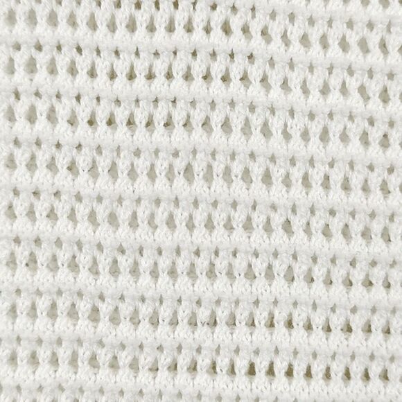 J Jill Textured Open Weave Knit Extended Shoulder Top in White Size SP - Picture 10 of 11